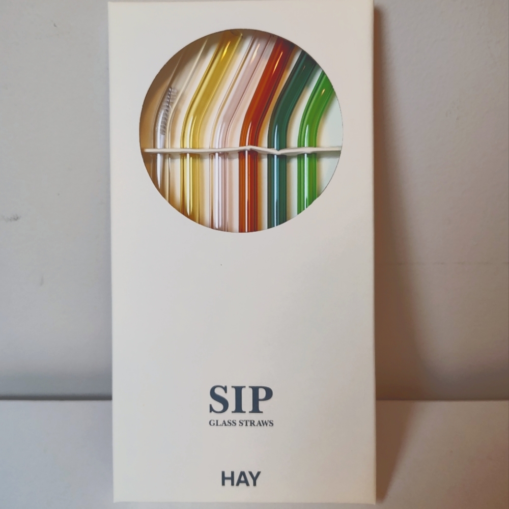 HAY SIP Glass Smooth Straws--6 Per Box, Eco Friendly, Reusable